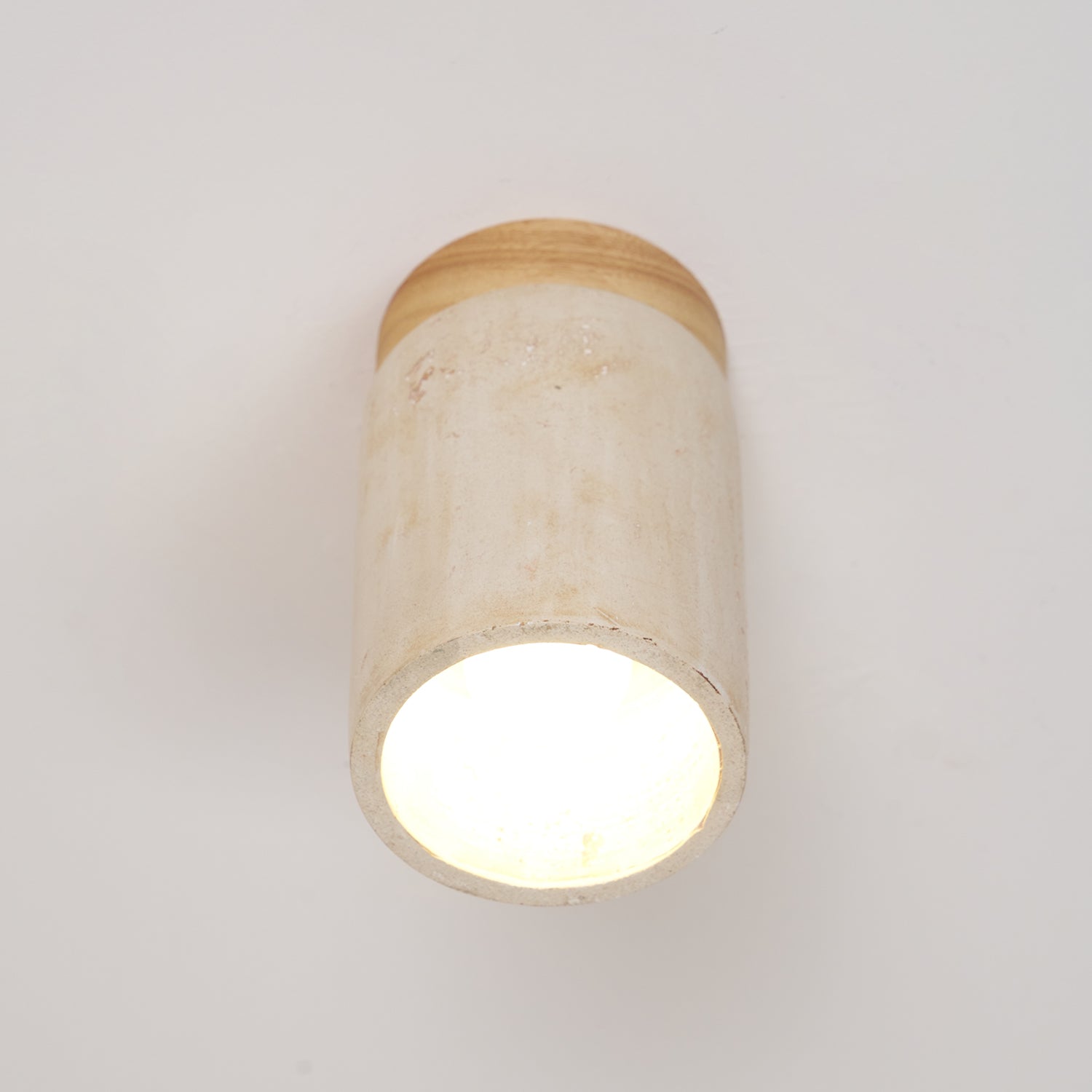 Valelelle Cylinder Cap Travertine Ceiling Light