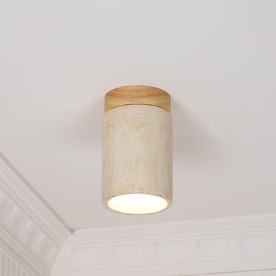 Valelelle Cylinder Cap Travertine Ceiling Light