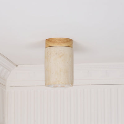 Valelelle Cylinder Cap Travertine Ceiling Light