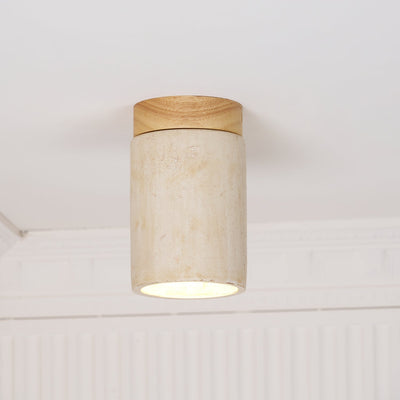 Valelelle Cylinder Cap Travertine Ceiling Light