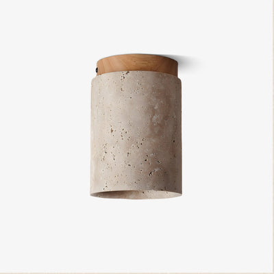 Valelelle Cylinder Cap Travertine Ceiling Light