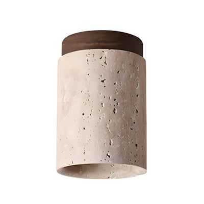 Valelelle Cylinder Cap Travertine Ceiling Light