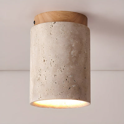 Valelelle Cylinder Cap Travertine Ceiling Light