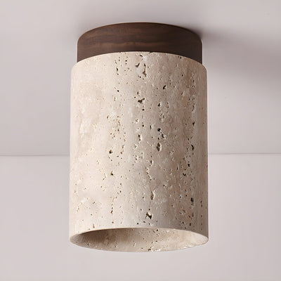 Valelelle Cylinder Cap Travertine Ceiling Light