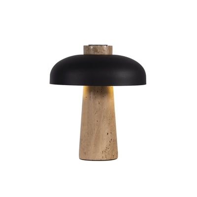 Tavivira Mushroom Form Travertine Table Lamp