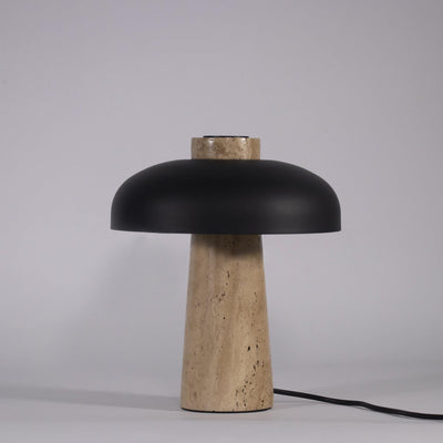 Tavivira Mushroom Form Travertine Table Lamp