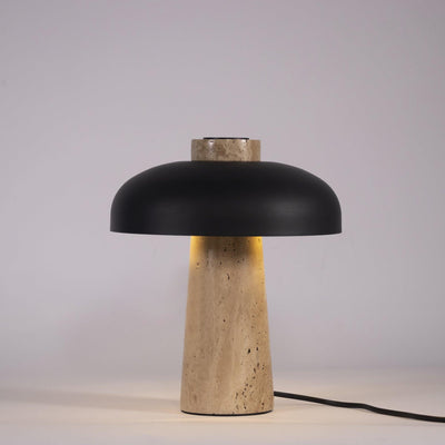 Tavivira Mushroom Form Travertine Table Lamp