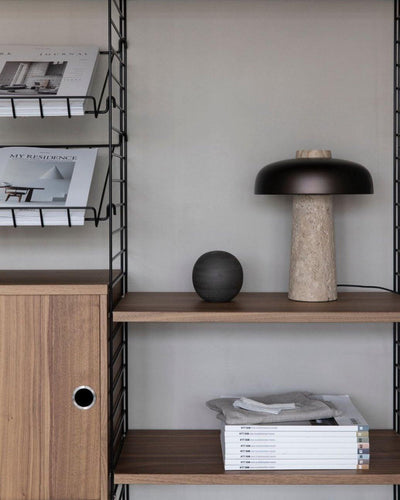 Tavivira Mushroom Form Travertine Table Lamp
