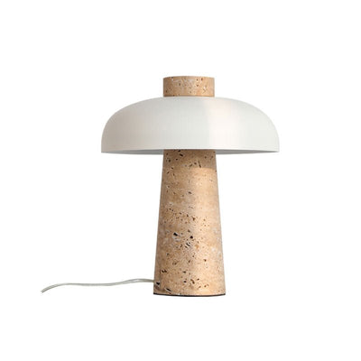 Tavivira Mushroom Form Travertine Table Lamp