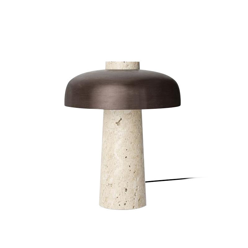 Tavivira Mushroom Form Travertine Table Lamp
