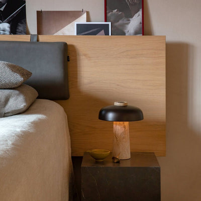 Tavivira Mushroom Form Travertine Table Lamp