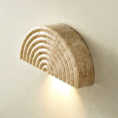 Faro Travertine Half-Moon Wall Lamp