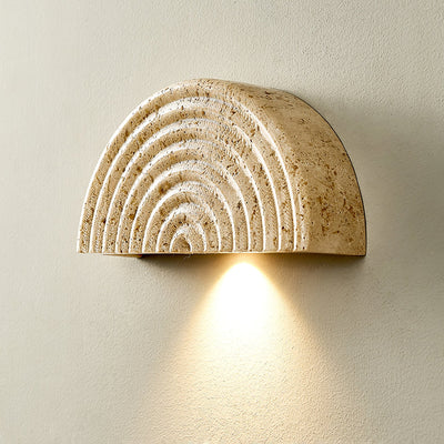 Faro Travertine Half-Moon Wall Lamp
