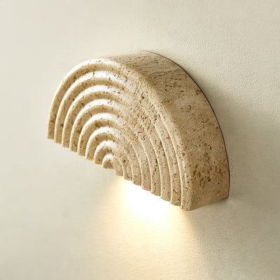 Faro Travertine Half-Moon Wall Lamp