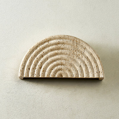 Faro Travertine Half-Moon Wall Lamp