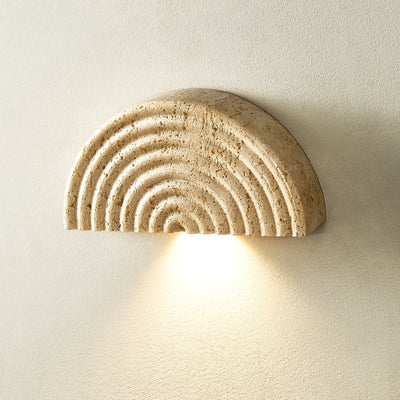 Faro Travertine Half-Moon Wall Lamp
