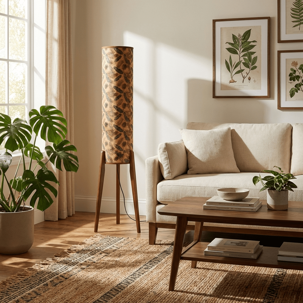 Selmont Terra Ink Column Floor Lamp