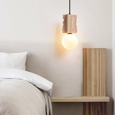 Travertine Raw Edge Pendant Light