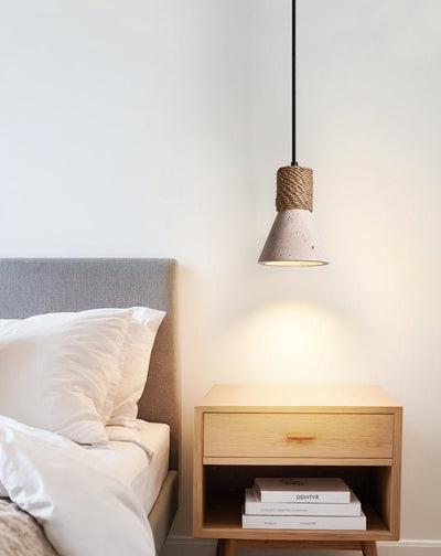 Taverette Vintage Yellow Travertine Rope Pendant Light