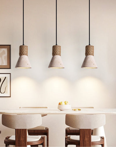 Taverette Vintage Yellow Travertine Rope Pendant Light