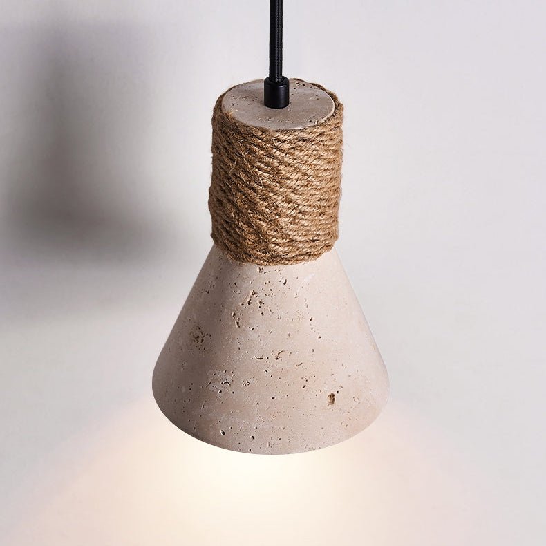 Litz Vintage Yellow Travertine Rope Wall Lamp