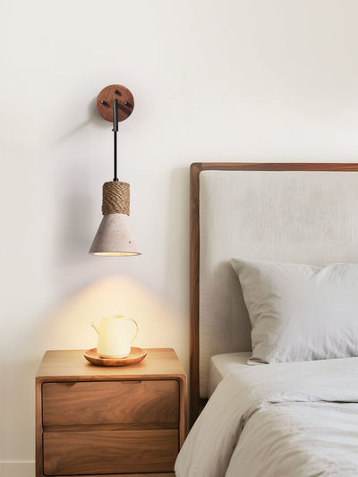 Litz Vintage Yellow Travertine Rope Wall Lamp