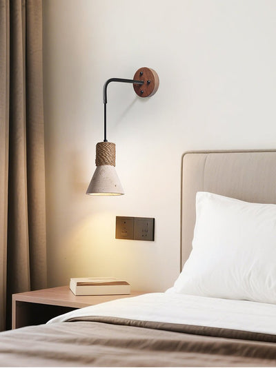 Litz Vintage Yellow Travertine Rope Wall Lamp