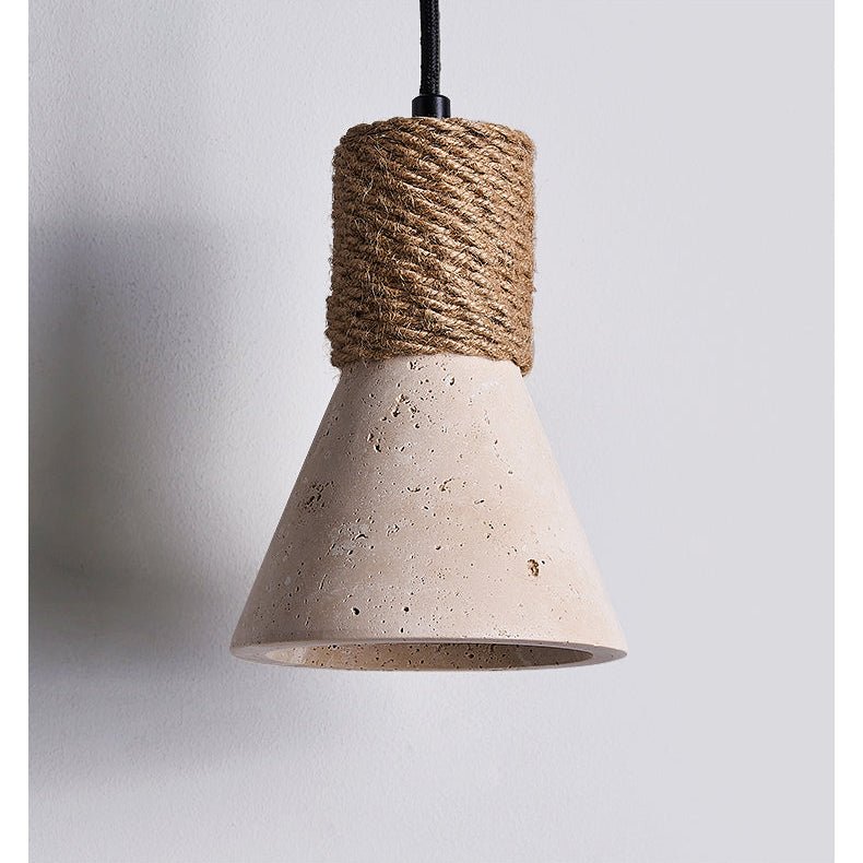 Litz Vintage Yellow Travertine Rope Wall Lamp