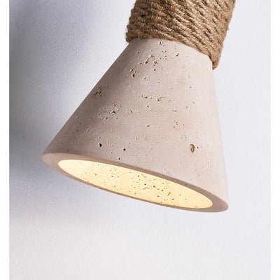 Litz Vintage Yellow Travertine Rope Wall Lamp
