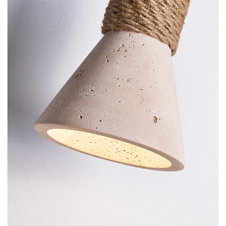 Litz Vintage Yellow Travertine Rope Wall Lamp