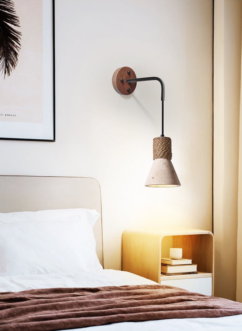 Litz Vintage Yellow Travertine Rope Wall Lamp