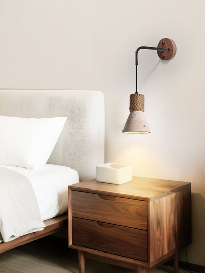 Litz Vintage Yellow Travertine Rope Wall Lamp