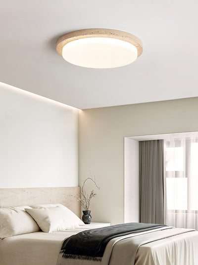 Tavisella Smooth-Rim Travertine Ceiling Light