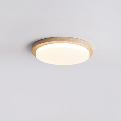 Tavisella Smooth-Rim Travertine Ceiling Light