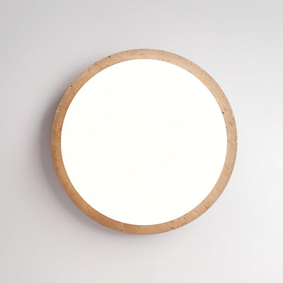 Tavisella Smooth-Rim Travertine Ceiling Light