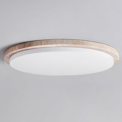 Tavisella Smooth-Rim Travertine Ceiling Light