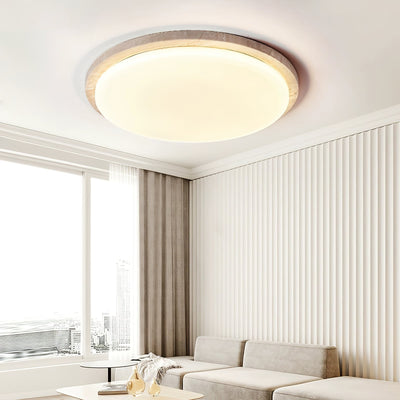 Tavisella Smooth-Rim Travertine Ceiling Light