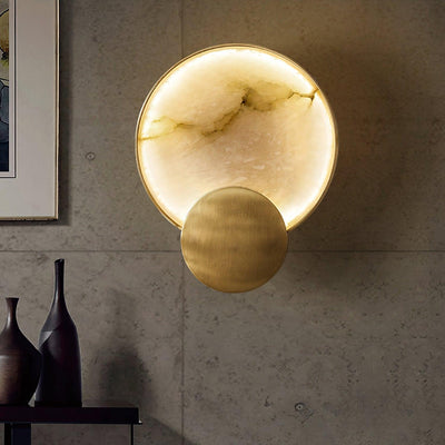 Myvelarae Circular Alabaster Wall Light
