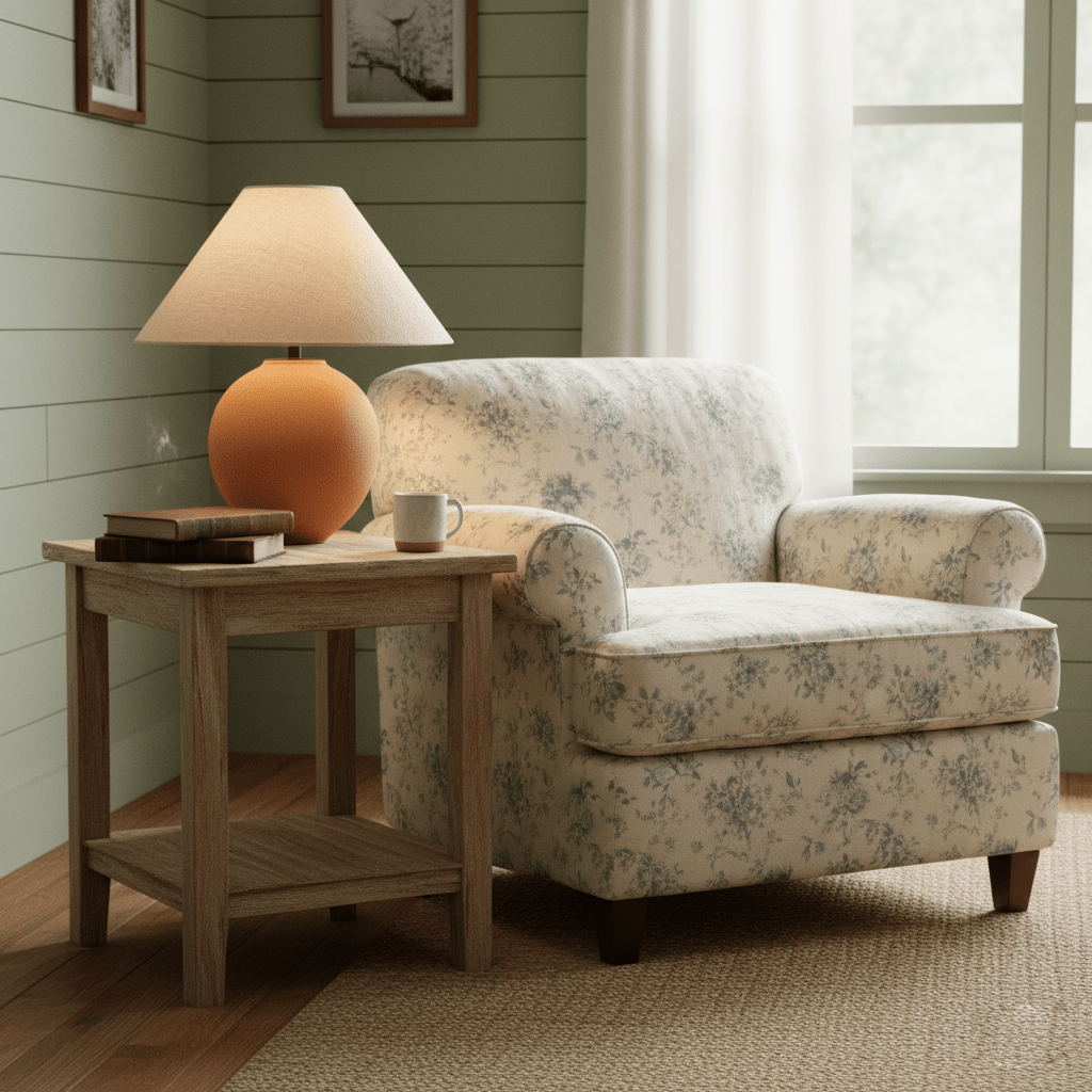 Terracotta Hued Ceramic Table Lamp
