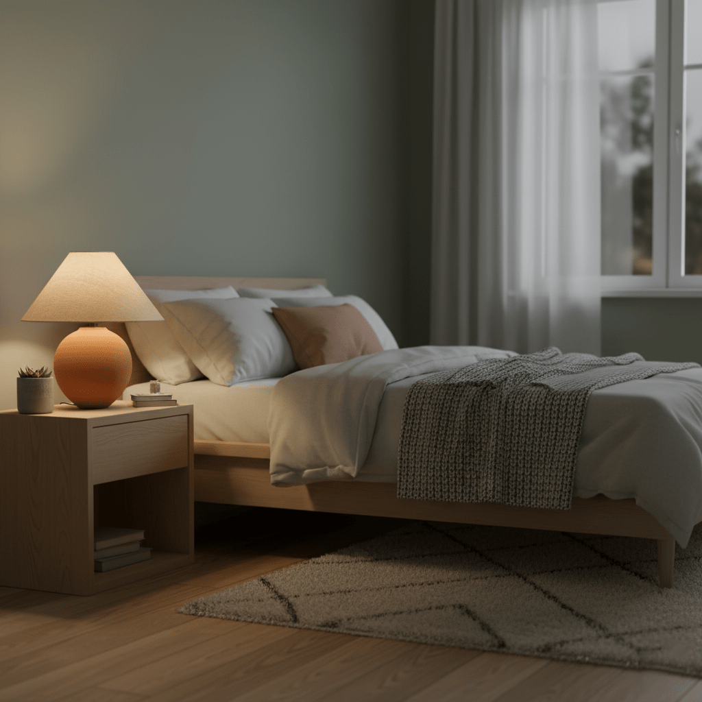 Terracotta Hued Ceramic Table Lamp