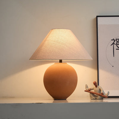 Terracotta Hued Ceramic Table Lamp