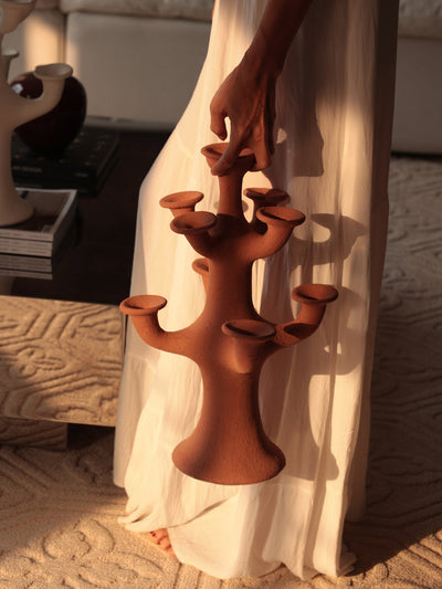 Terracotta Tree Candelabra