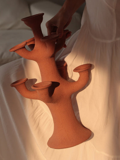 Terracotta Tree Candelabra