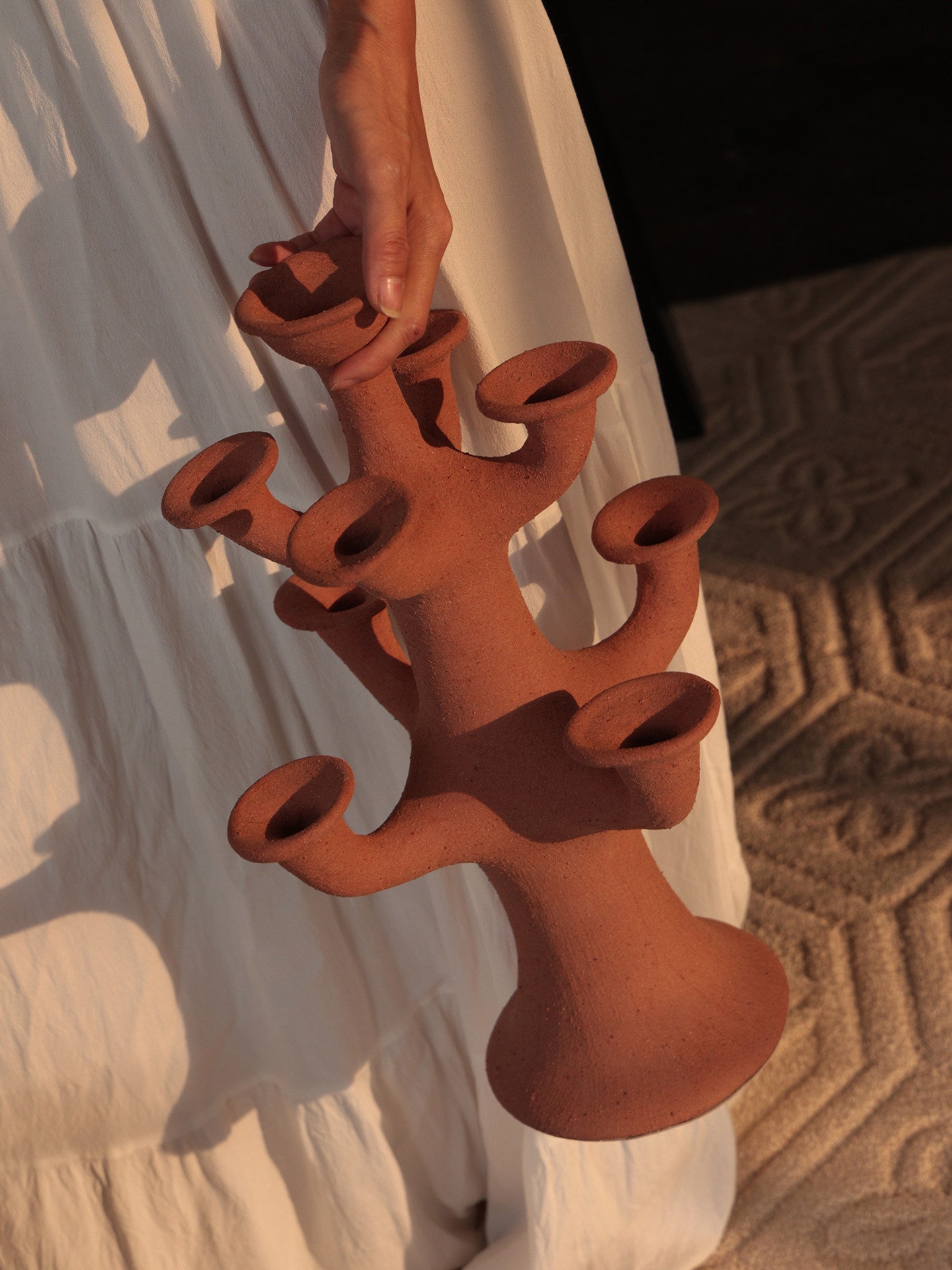 Terracotta Tree Candelabra