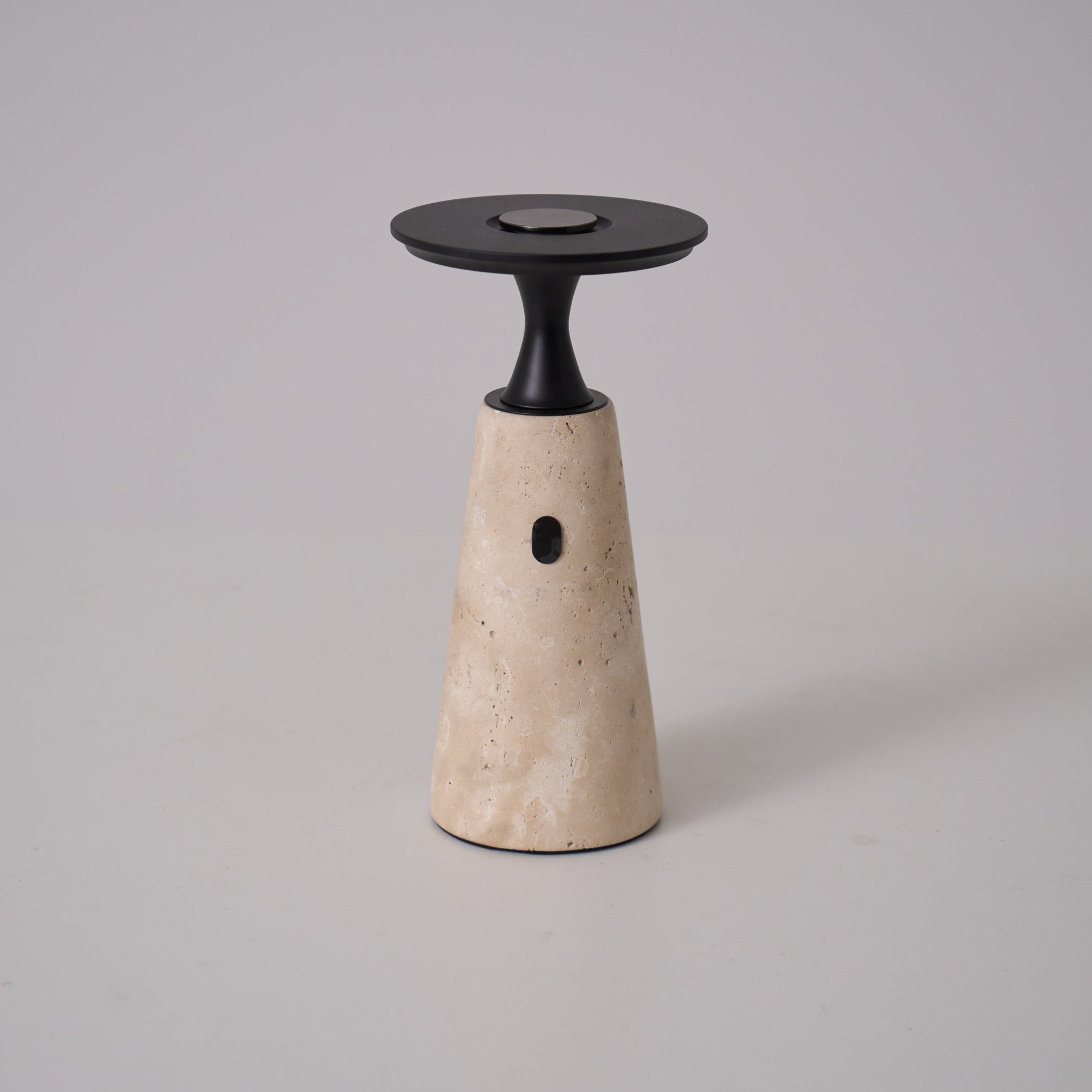 Vespera Sculptural Travertine Table Lamp