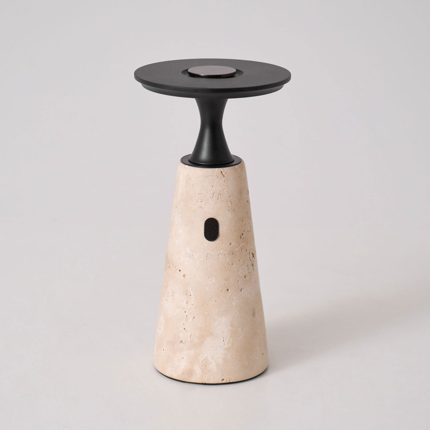 Vespera Sculptural Travertine Table Lamp