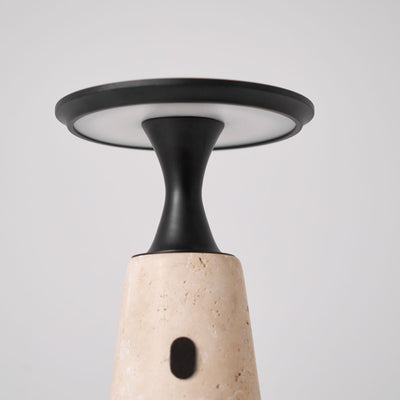 Vespera Sculptural Travertine Table Lamp