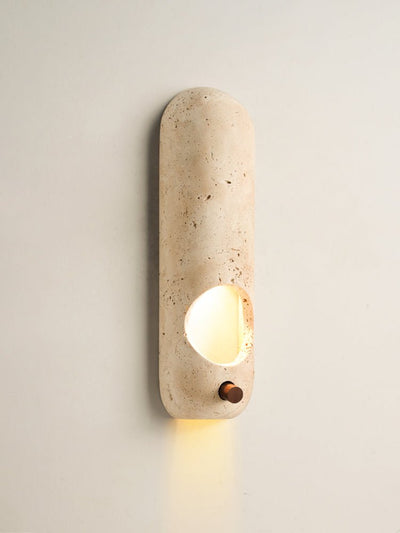 Serirella Travertine Aperture Wall Sconce