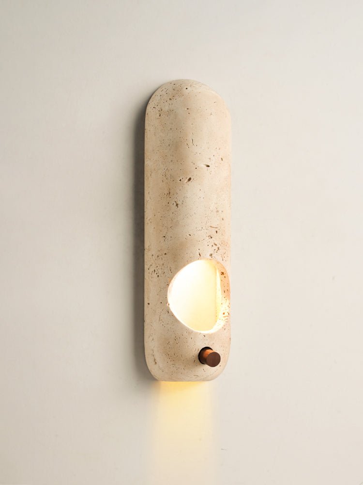 Serirella Travertine Aperture Wall Sconce