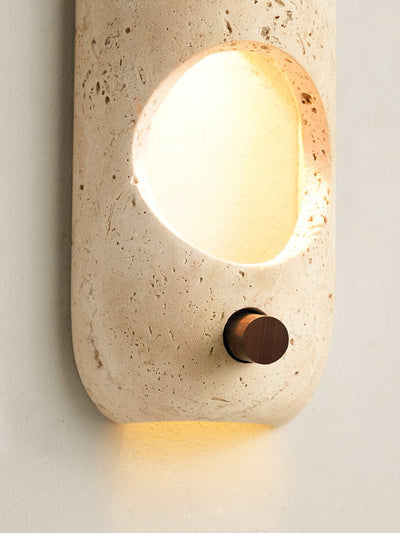 Serirella Travertine Aperture Wall Sconce